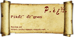 Pikó Ágnes névjegykártya