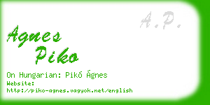 agnes piko business card